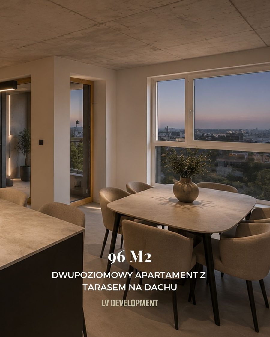 Post: dwupoziomowy apartament 96 m² z tarasem na dachu